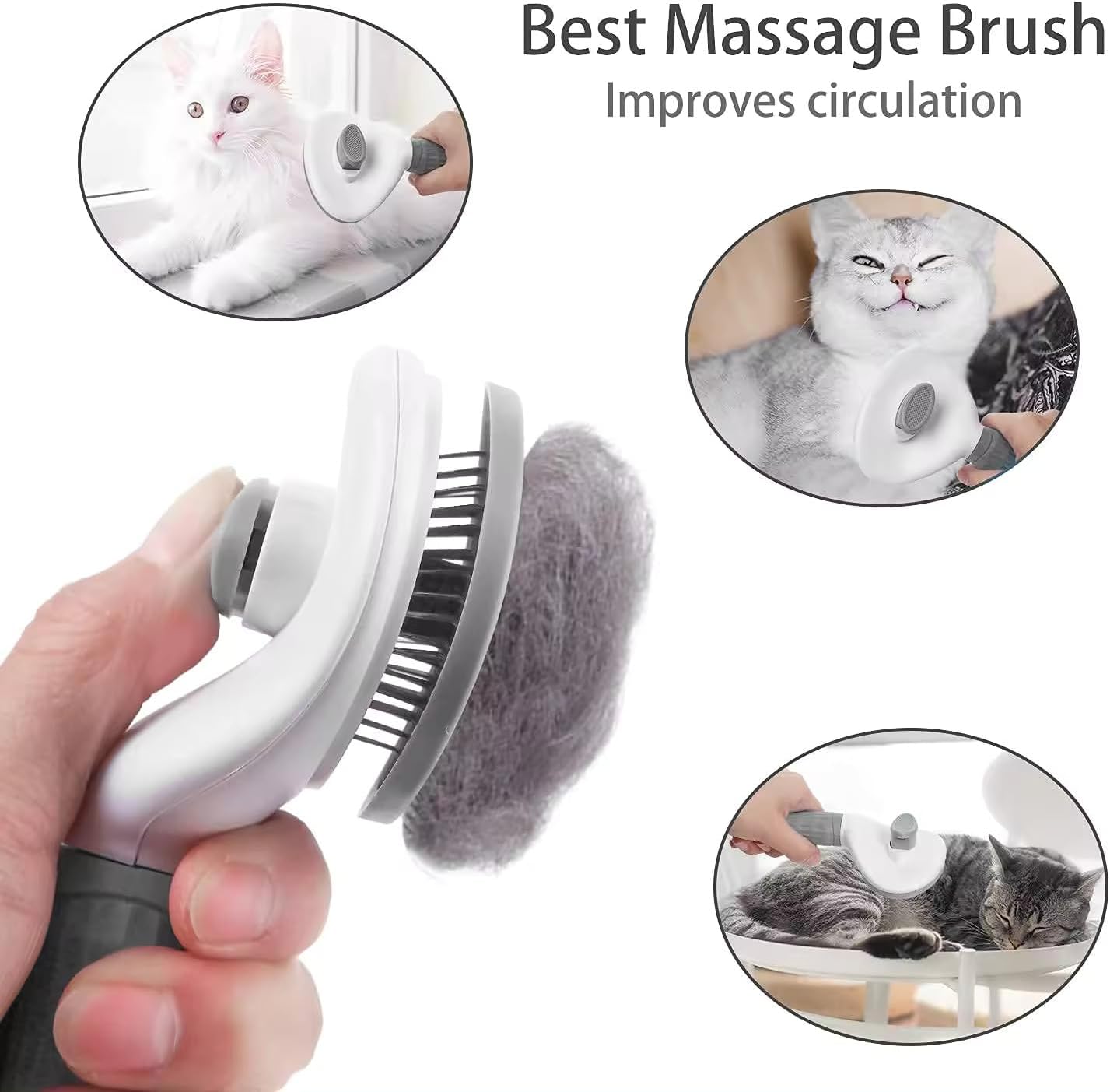 Cuisine Art Pet Cat Brush for Shedding and Grooming, Dog Hair Removal Brush, Pet Groomer Shedding Grooming Tools Combs Rakes, Cats Brush for Short or Long Haired Removes Loose Hair & Tangles