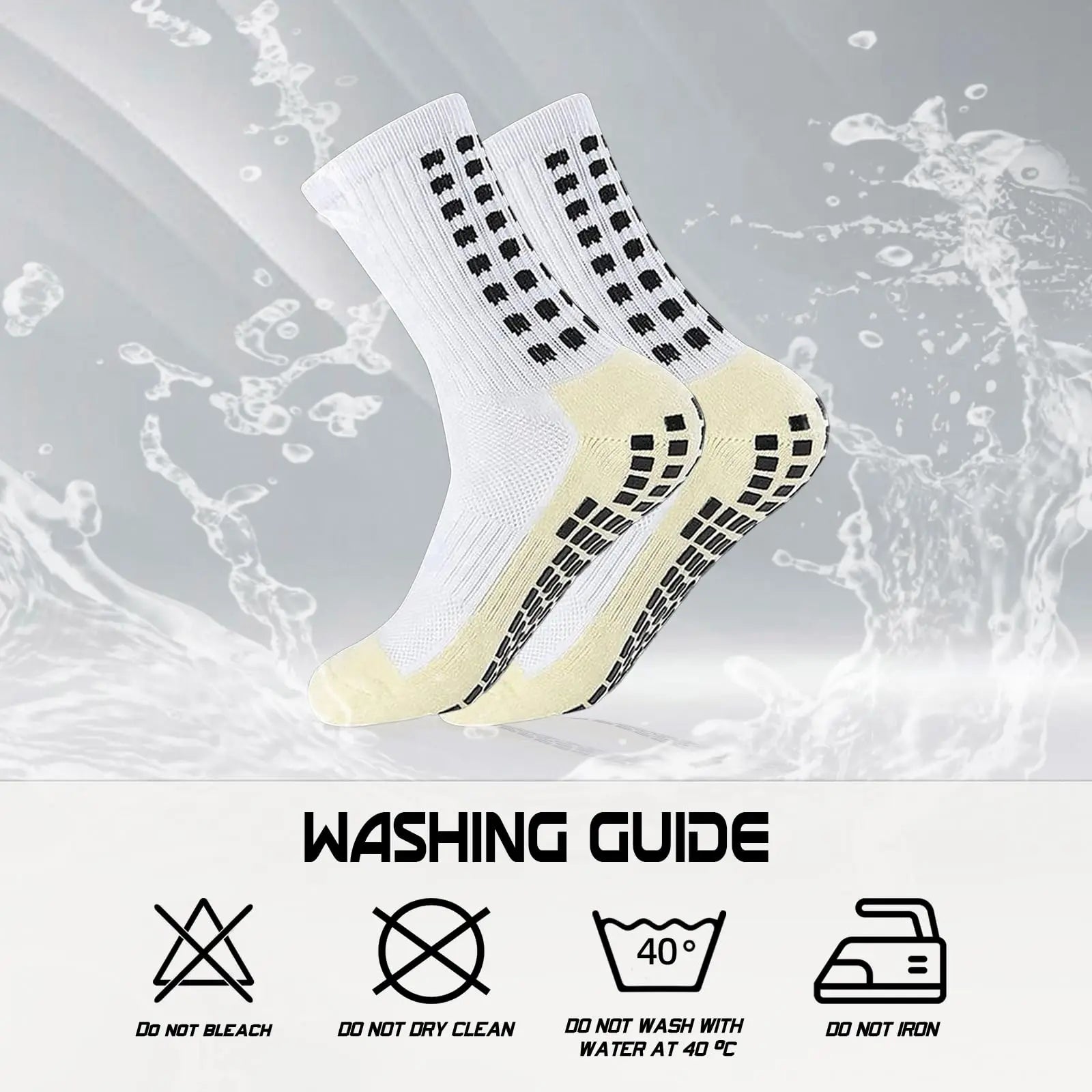 4 Pair Men's Soccer Socks Anti Slip Non Slip Grip Pads for Football Basketball Sports Grip Socks